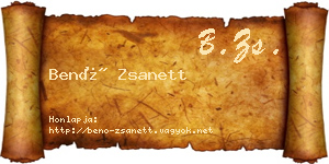 Benő Zsanett névjegykártya